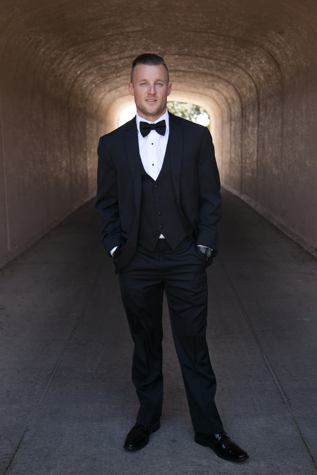 Groom Portrait with Black Tuxedo and Bowtie | Sarasota Wedding Photographer Carrie Wildes Photography