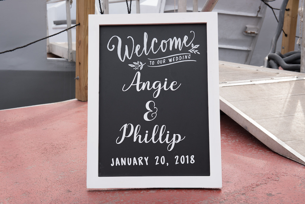 Wedding Ceremony Chalkboard Welcome Sign in White Frame