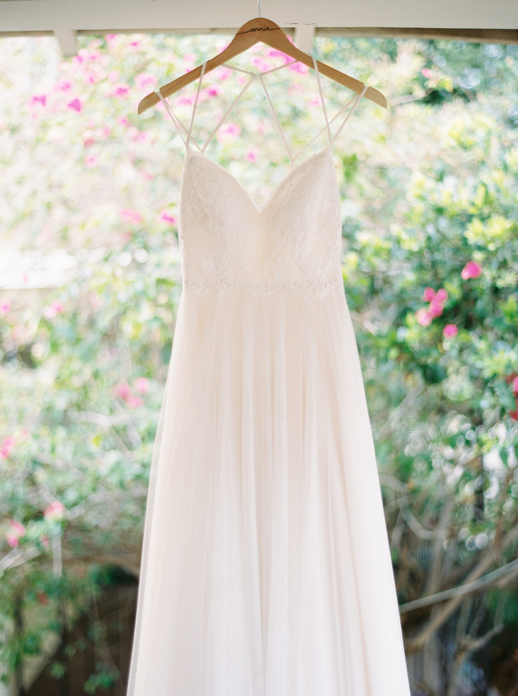 A-Line Strappy V-Neck Wedding Dress