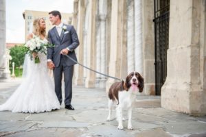Outdoor Bride and Groom Wedding Portrait with Dog | Tampa Bay Photographer Andi Diamond Photography