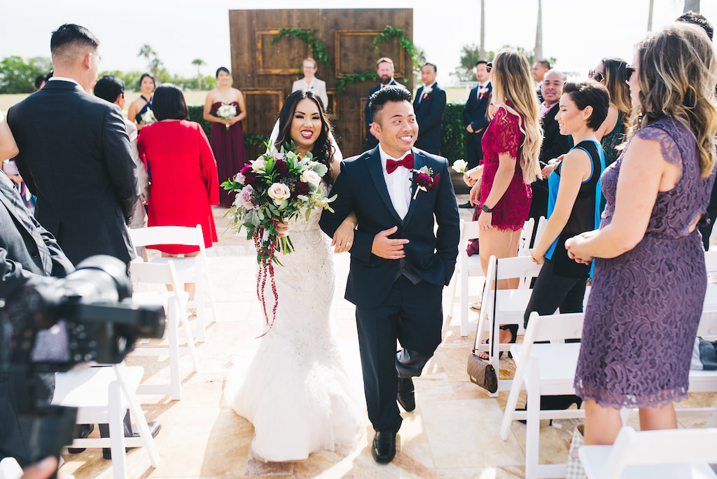 Outdoor Bride and Groom Wedding Ceremony Exit | Venue Safety Harbor Resort and Spa