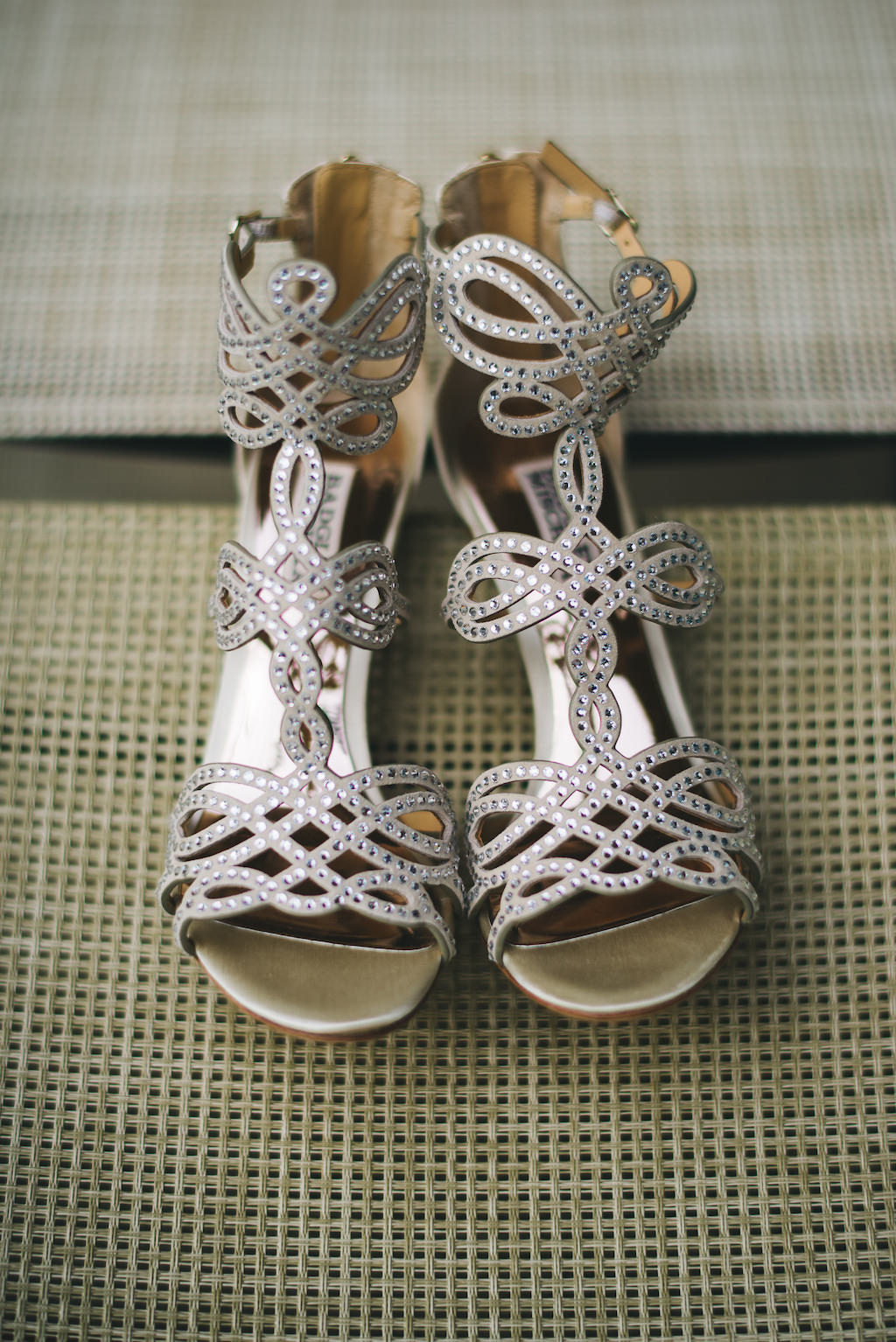 Silver Metallic Rhinestone Wedding Sandal
