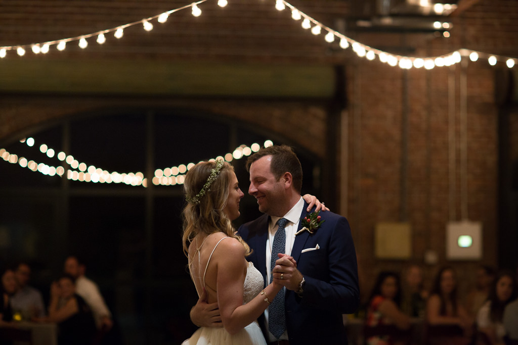 Bride and Groom Wedding Reception First Dance Portrait | St. Petersburg Venue Morean Center for Clay