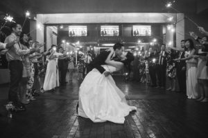 Bride and Groom Sparkler Exit | Tampa Bay Photographer Marc Edwards Photographs | Downtown Tampa Venue Straz Center