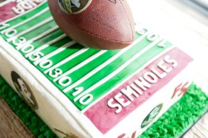 Florida State University Inspired Grooms Cake with Football Cake Topper | Tampa Bay Photographer Andi Diamond Photography