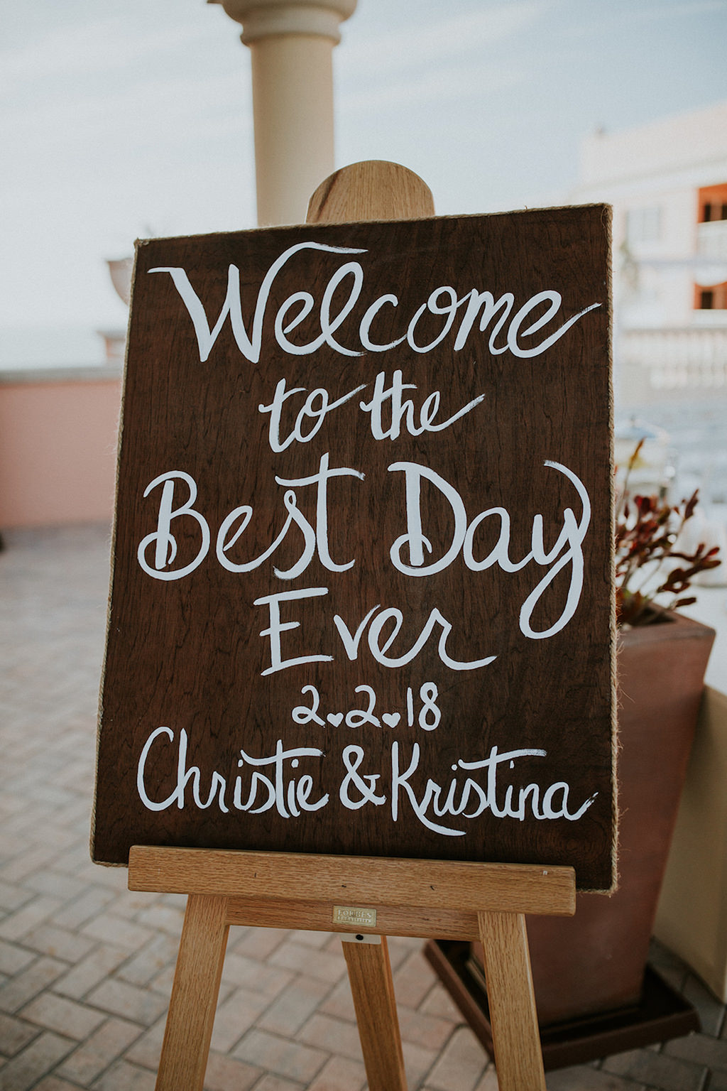 Wedding Ceremony Decor Wooden Welcome Sign with White Font