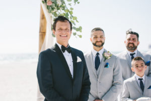 Florida Beach Ceremony Groom Watching Bride Walking Down the Aisle Reaction | Tampa Bay Photographer Kera Photography