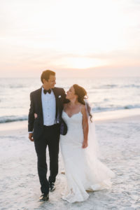 Florida Outdoor Beach Sunset Bride and Groom Wedding Portrait | Tampa Bay Photographer Kera Photography | St. Pete Beach Wedding Venue Tradewinds Island Resort