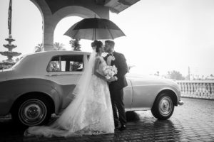 Bride and Groom Rainy Wedding Day Portraits | Tampa Bay Wedding Photographer Marc Edwards Photographs