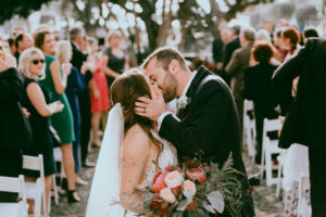Intimate Bride and Groom Wedding Ceremony Portrait