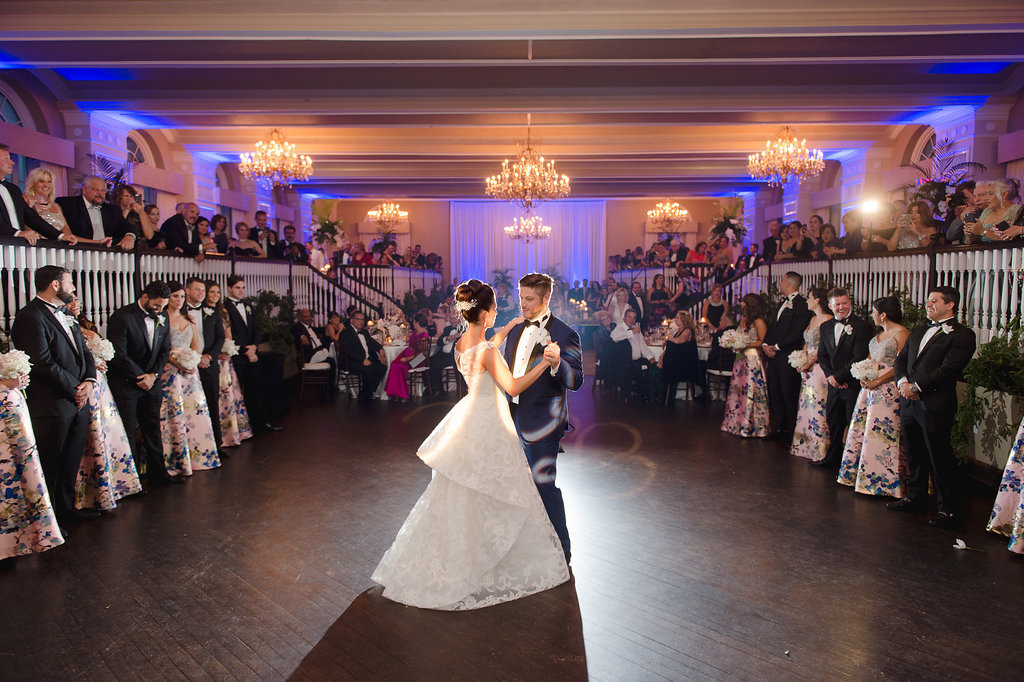 Bride and Groom First Wedding Dance at St. Pete Wedding Venue The Don Cesar Hotel | Tampa Bay Wedding Photographer Marc Edwards Photographs