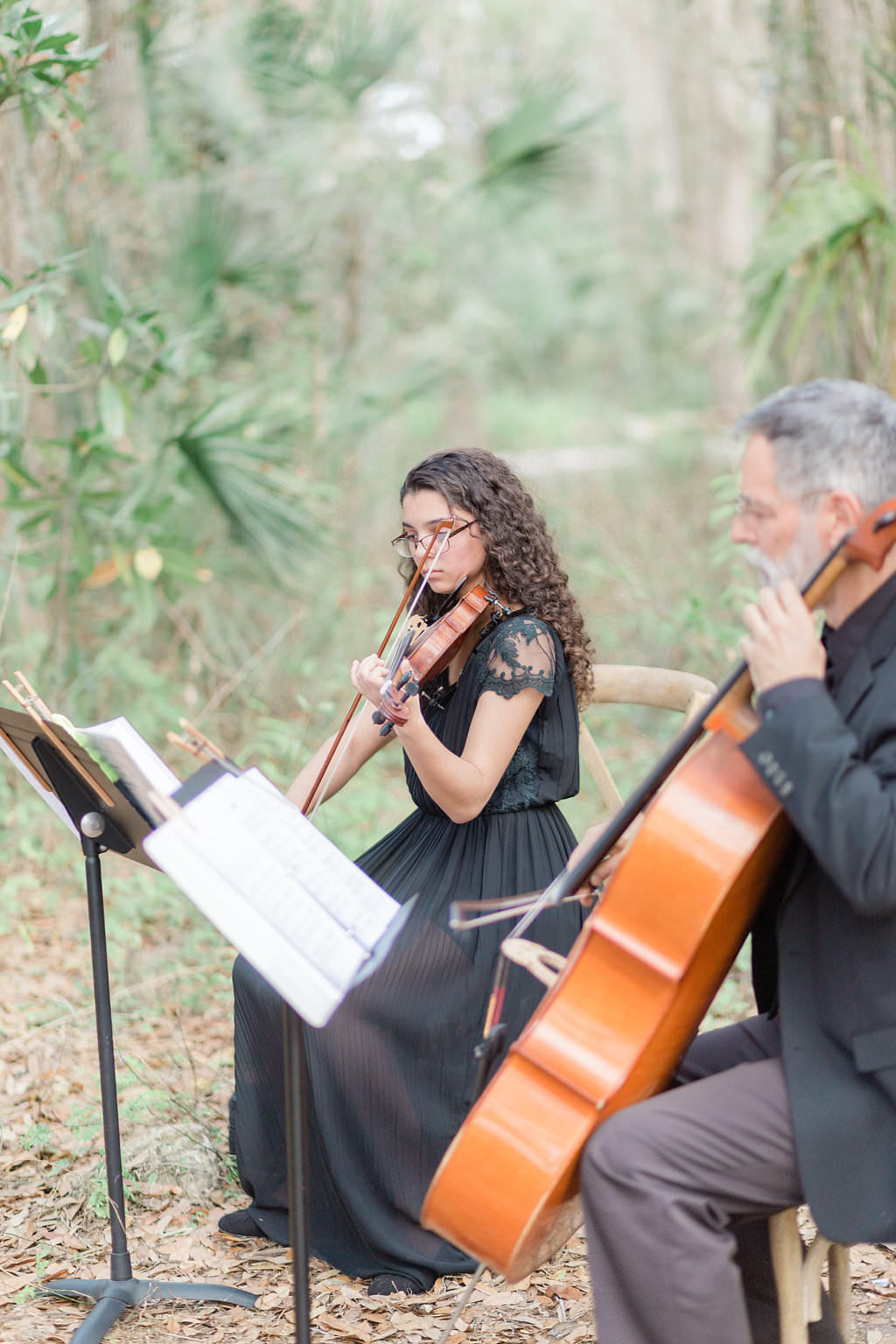 Outdoor Rustic Elegant Wedding Live Ceremony Music | Tampa Bay Live Wedding Violin Musicians Sunset Strings