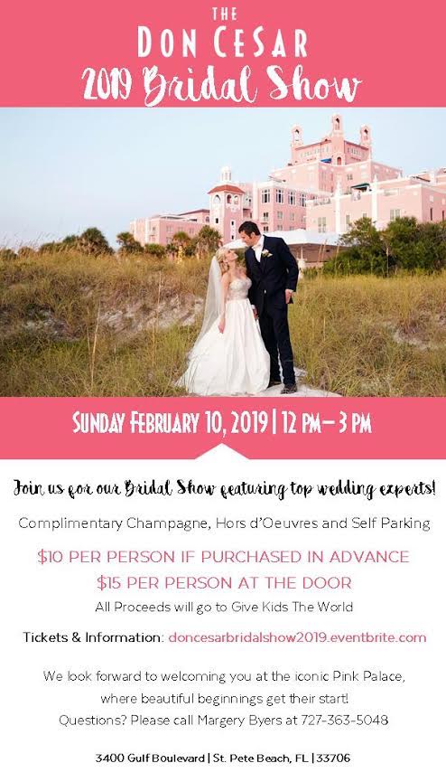 Tampa Bay Bridal Show | Don CeSar St. Pete Bridal Show, February 10, 2019 