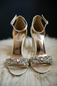 Champagne and Rhinestone Sandal Strappy Wedding Shoes | Tampa Bay Wedding Photographer Andi Diamond Photography