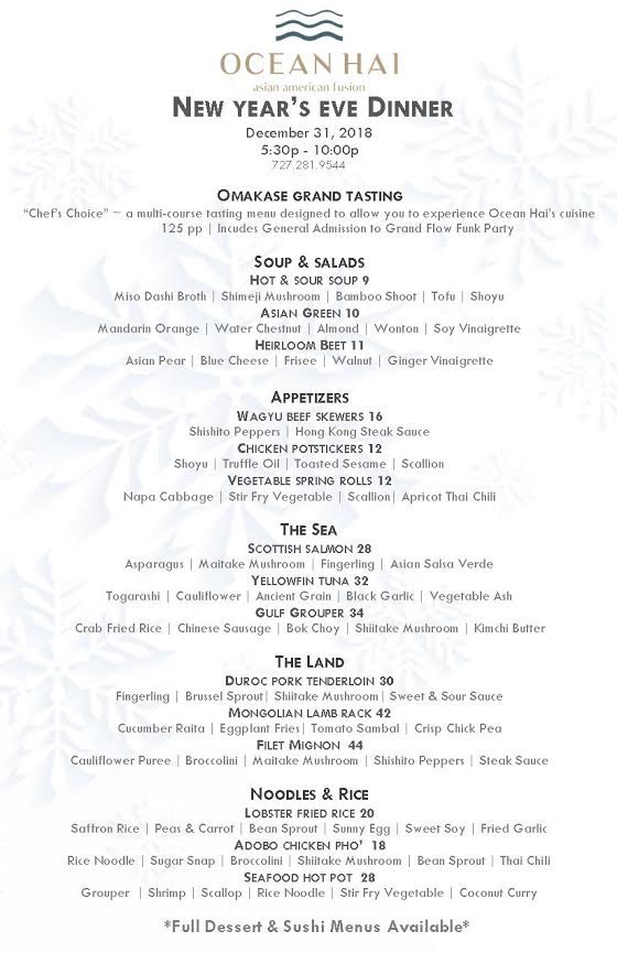 Clearwater Beach New Year's Eve Dinner and Events, Wyndham Grand Clearwater Beach