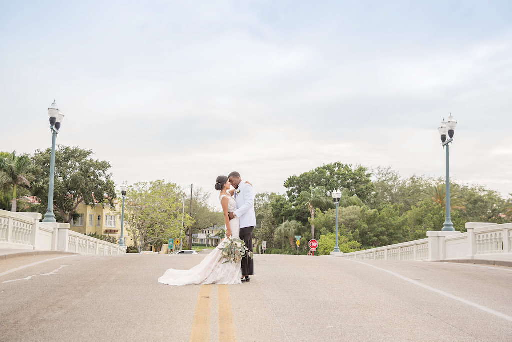Florida Bride and Groom Outdoor Wedding Portrait | Tampa Bay Wedding Photographer Kristen Marie Photography