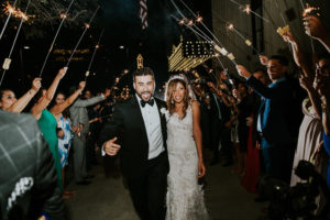 Bride and Groom Sparkler Exit Wedding Portrait | Tampa Bay Wedding Photographer Brandi Image Photography