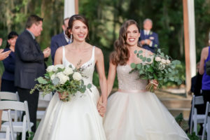 Florida Bride and Bride Lesbian Gay Couple Wedding Ceremony Exit | Tampa Bay Wedding Photographer Lifelong Photography Studio | Wedding Planner Love Lee Lane