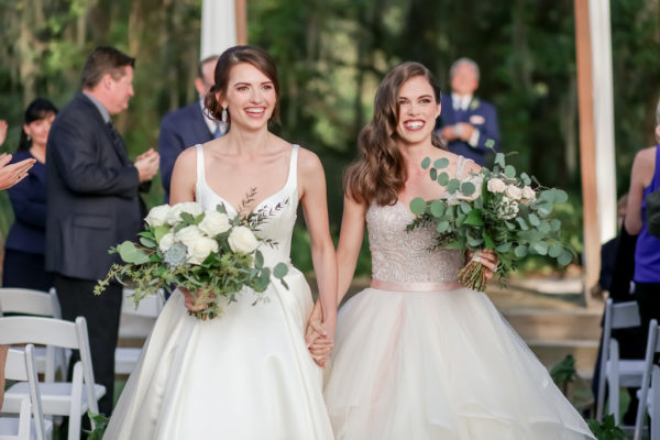 Florida Bride And Bride Lesbian Gay Couple Wedding Ceremony Exit Tampa Bay Wedding