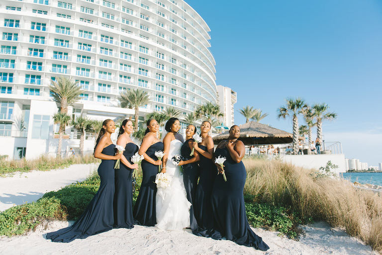 Modern Navy Blue And White Clearwater Beach Wedding Opal