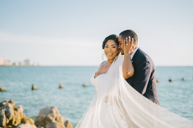 Modern Navy Blue and White Clearwater Beach Wedding | Opal Sands Resort