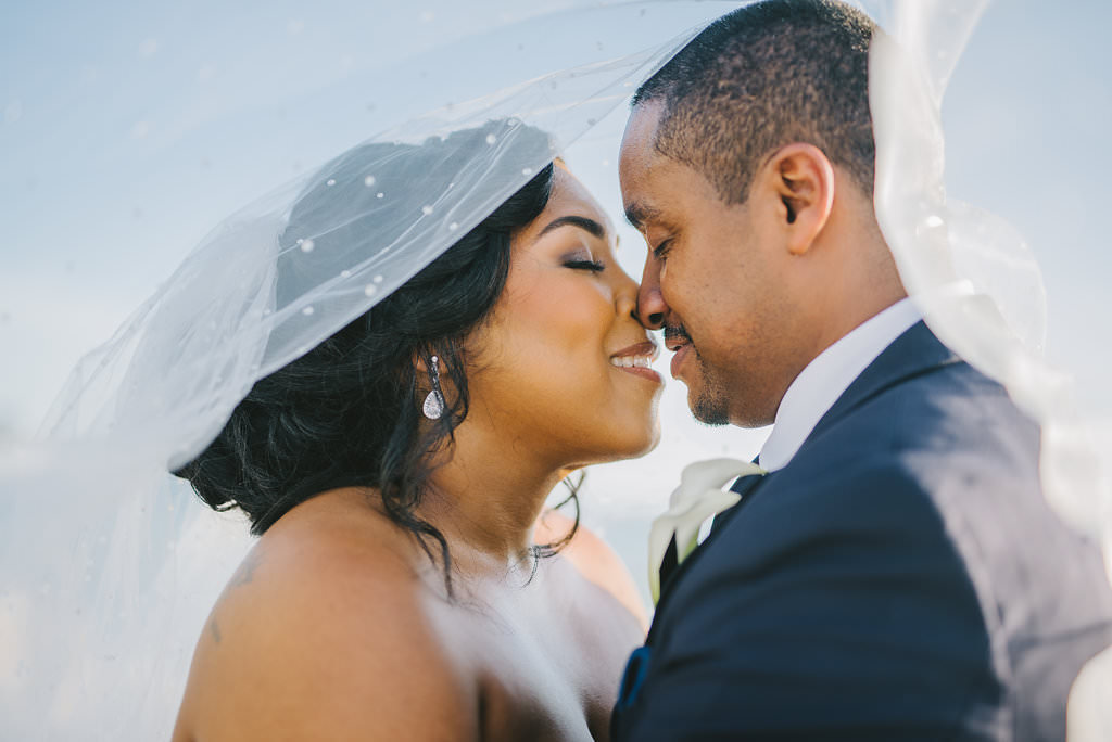 Beachfront Florida Bride and Groom Wedding Portrait | Tampa Bay Wedding Photographer Kera Photography