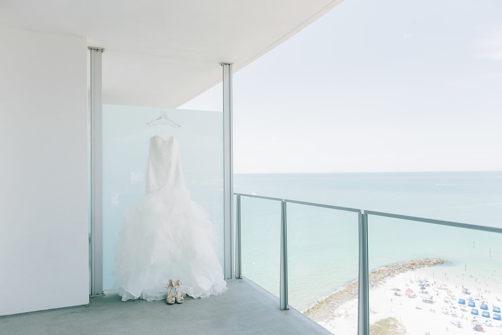 Strapless Sweetheart Mermaid Tulle Bottom and Beaded Bodice Wedding Dress | Tampa Bay Wedding Photographer Kera Photography | Clearwater Beach Wedding Venue Opal Sands Resorts