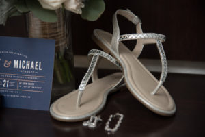 Silver T Flat Sandal Wedding Shoes