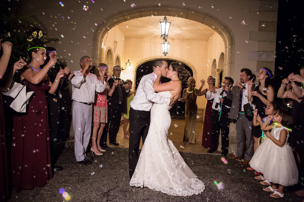 Florida Bride and Groom Bubble Wedding Exit | Sarasota Wedding Photographer Cat Pennenga Photography
