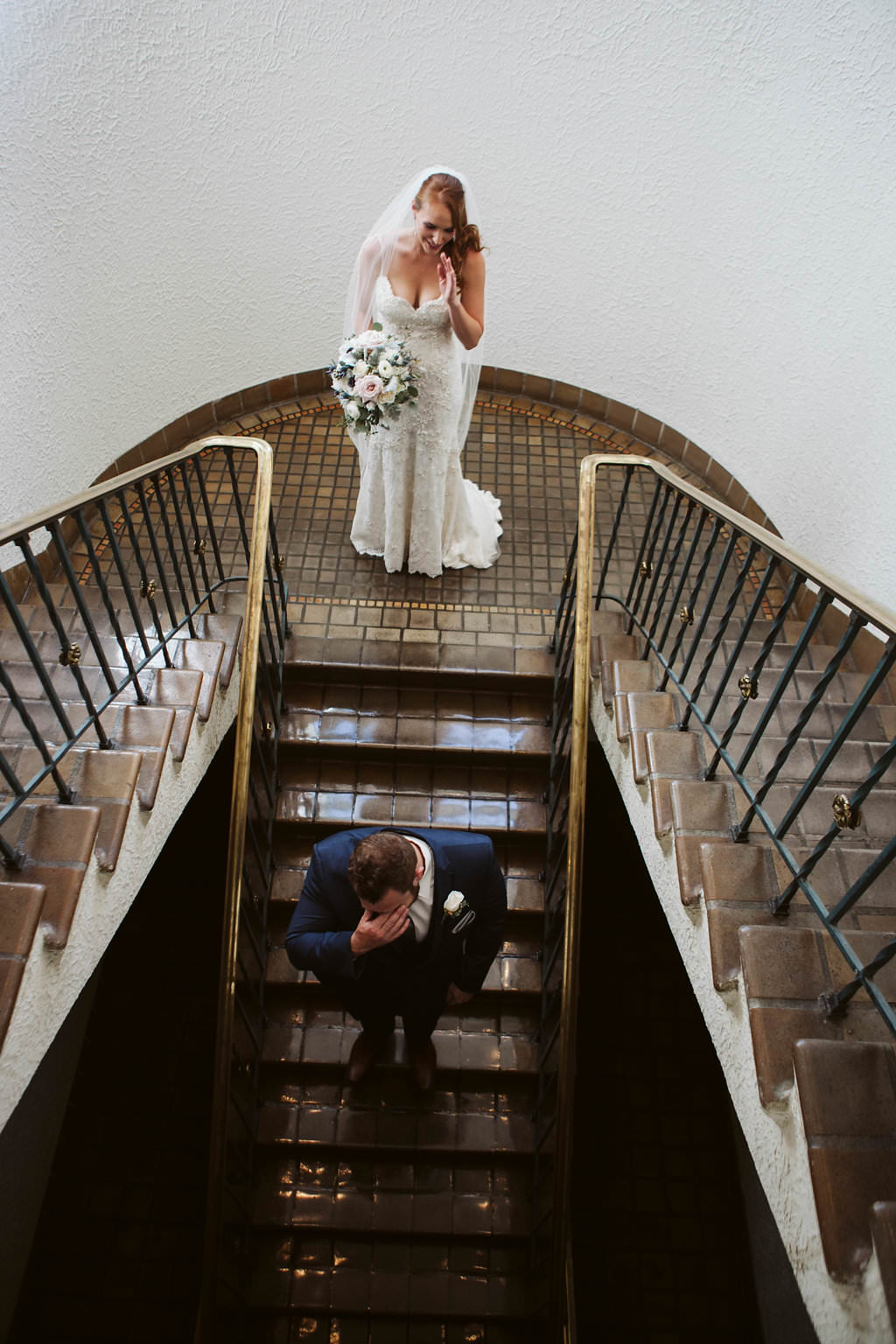 Bride and Groom Wedding Day First Portrait