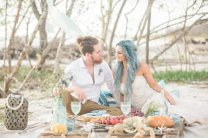 Florida Beachfront Wedding Style Shoot, Bride and Groom Wedding Portrait | Tampa Bay Wedding Planner UNIQUE Weddings and Events | St. Petersburg Wedding Venue Fort DeSoto Park
