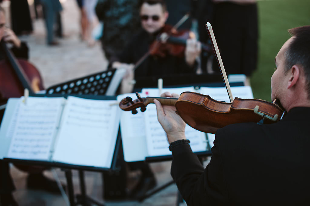 String Quarter Ceremony musicians at outdoor wedding ceremony