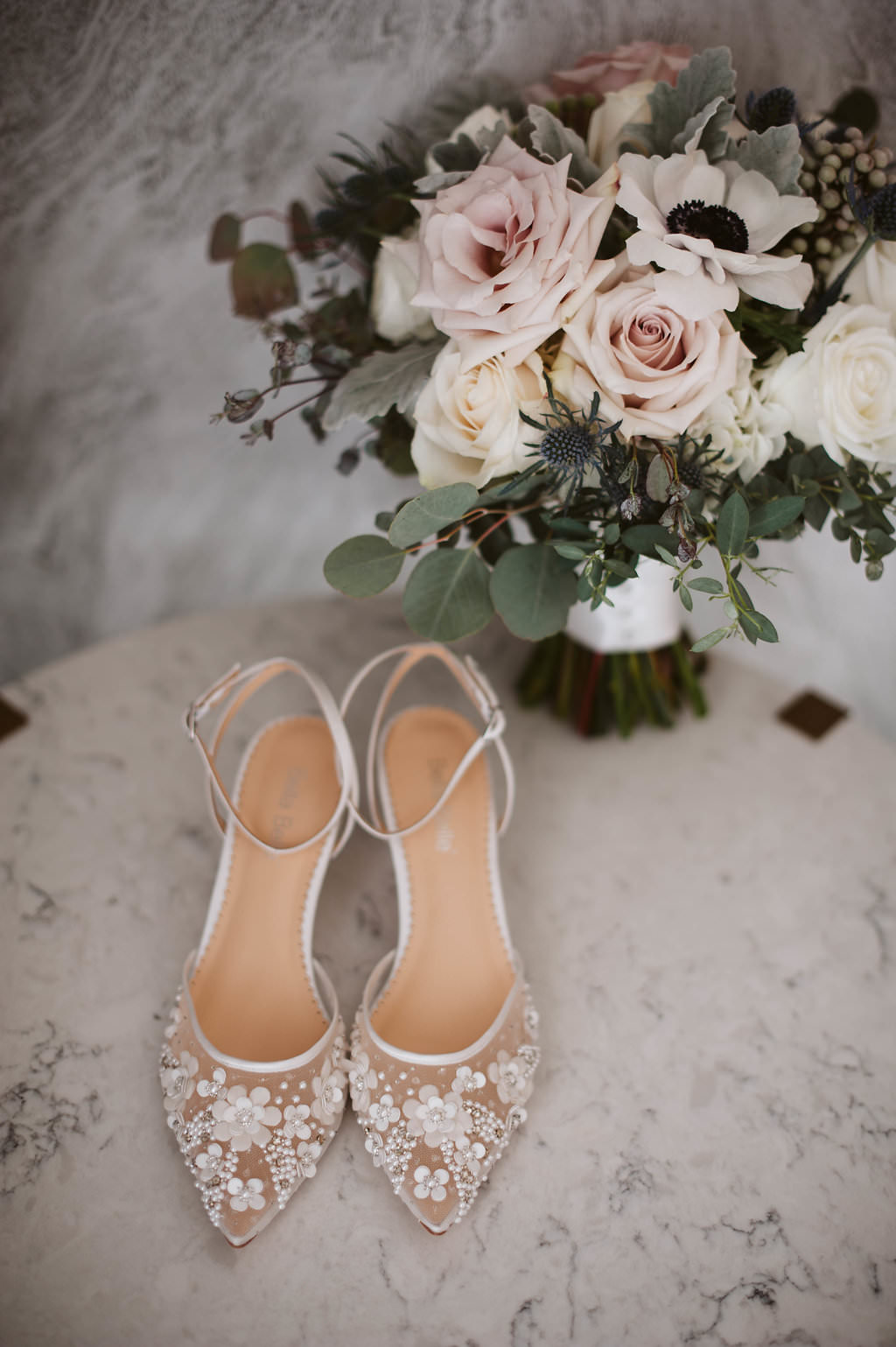 Lace wedding shoes by Bella Belle