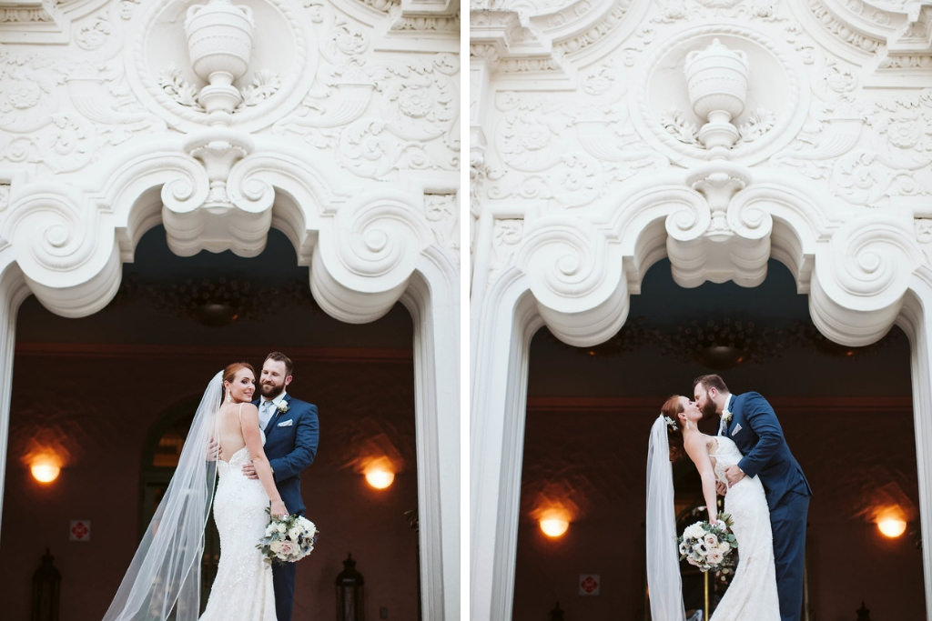 Florida Bride and Groom Wedding Portrait | downtown Historic Hotel Venue St. Pete Vinoy Renaissance | Tampa Bay Planner Parties a la Carte