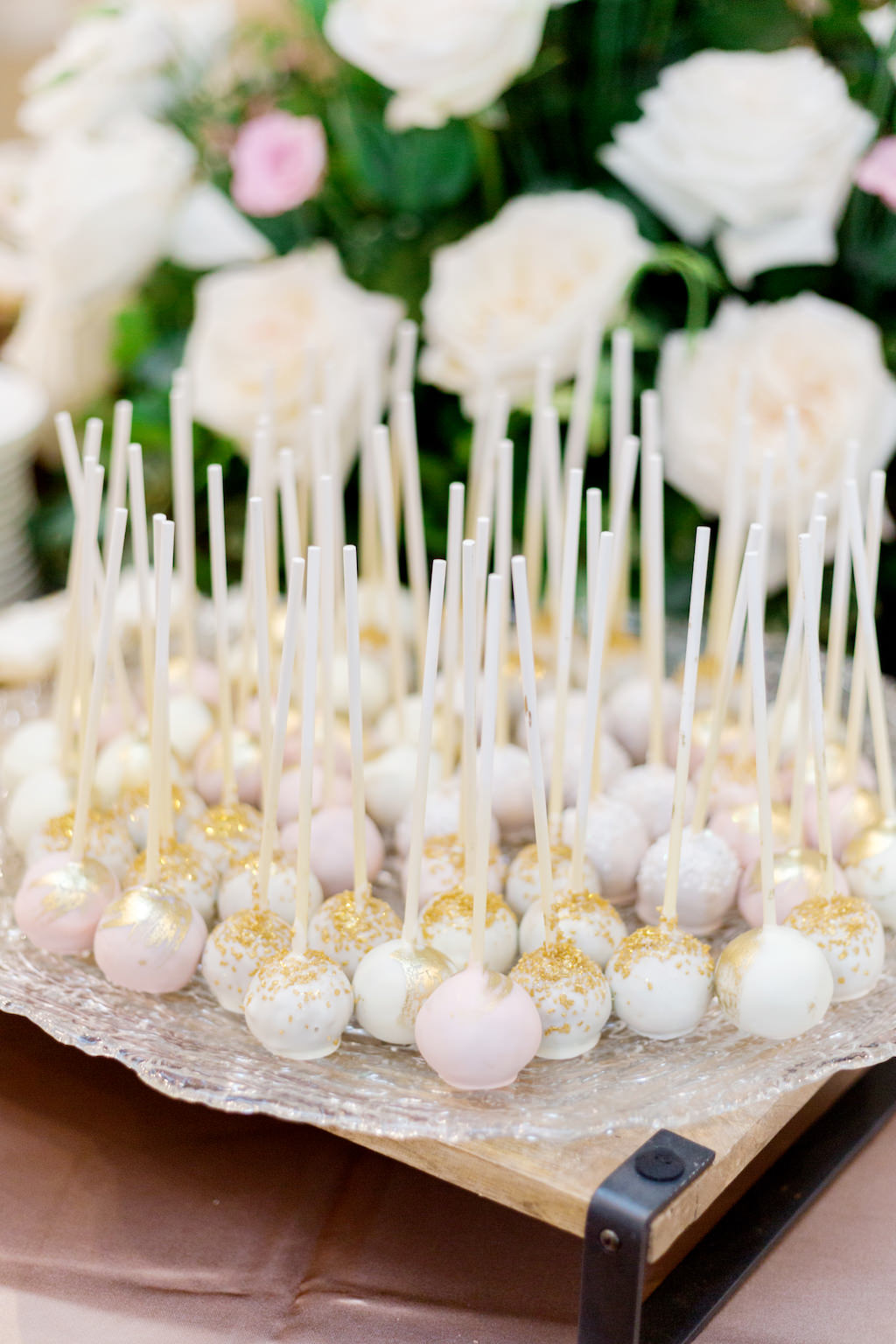 Pink, White and Gold Sprinkle Cake Pops