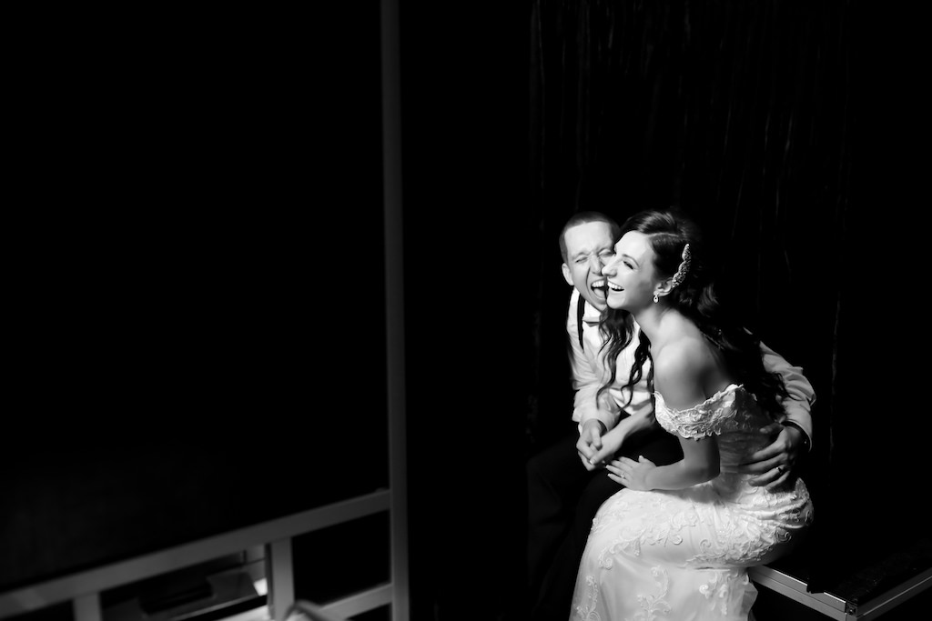 St. Pete Black and White Bride and Groom Wedding Portrait | Tampa Bay Wedding Photographer Lifelong Photography Studio