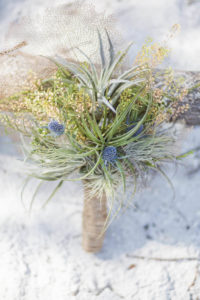 Organic Beach Inspired Wedding Floral Bouquet with Greenery and Purple Flowers | Tampa Bay Wedding Planner UNIQUE Weddings and Events