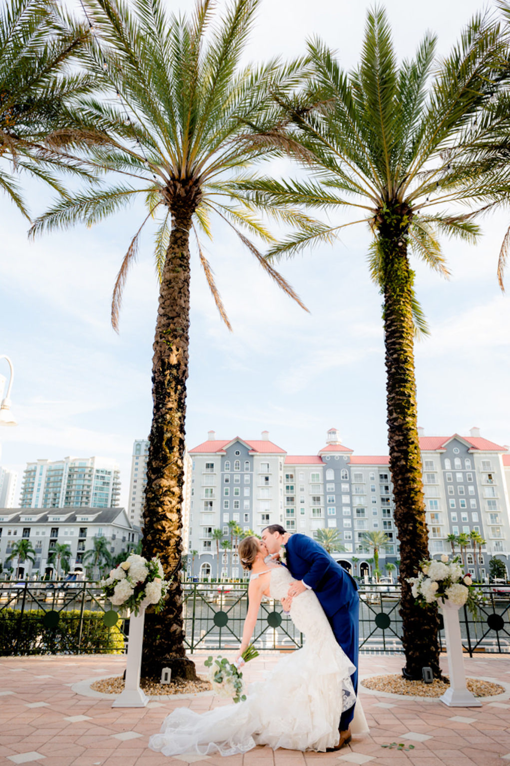 Florida Bride and Groom Wedding Portrait | Tampa Bay Wedding Venue Tampa Marriott Water Street | Planner Special Moments Event Planning