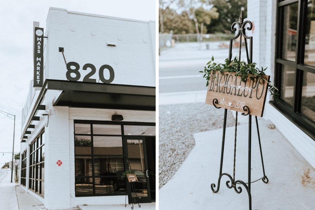 Lakeland Industrial Modern Wedding Venue and Event Space Haus 820 | Wooden Personalized Wedding Sign With Greenery Garland