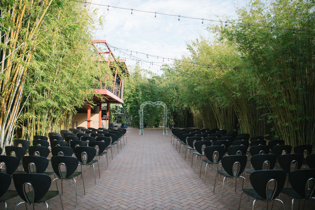 Nature Inspired Bamboo garden wedding ceremony in St. Pete at NOVA 535
