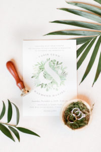 White and Greenery Tropical Inspired Wedding Invitation Suite | Tampa Bay Wedding Photographer Lifelong Photography Studio