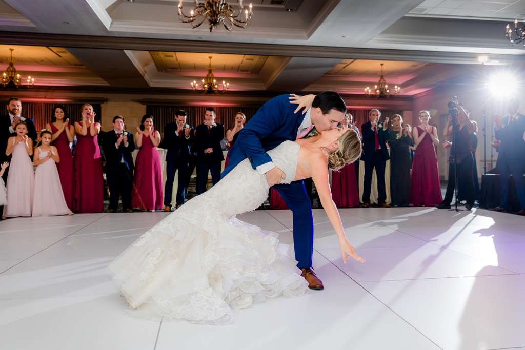 Tampa Bay Bride and Groom First Dance Wedding Reception Portrait | Hotel Wedding Venue Tampa Marriott Water Street | Planner Special Moments Event Planning