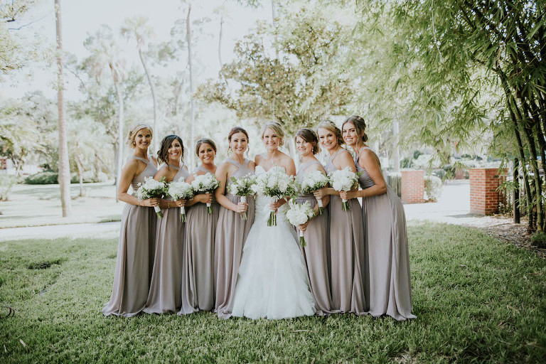 taupe bridal party
