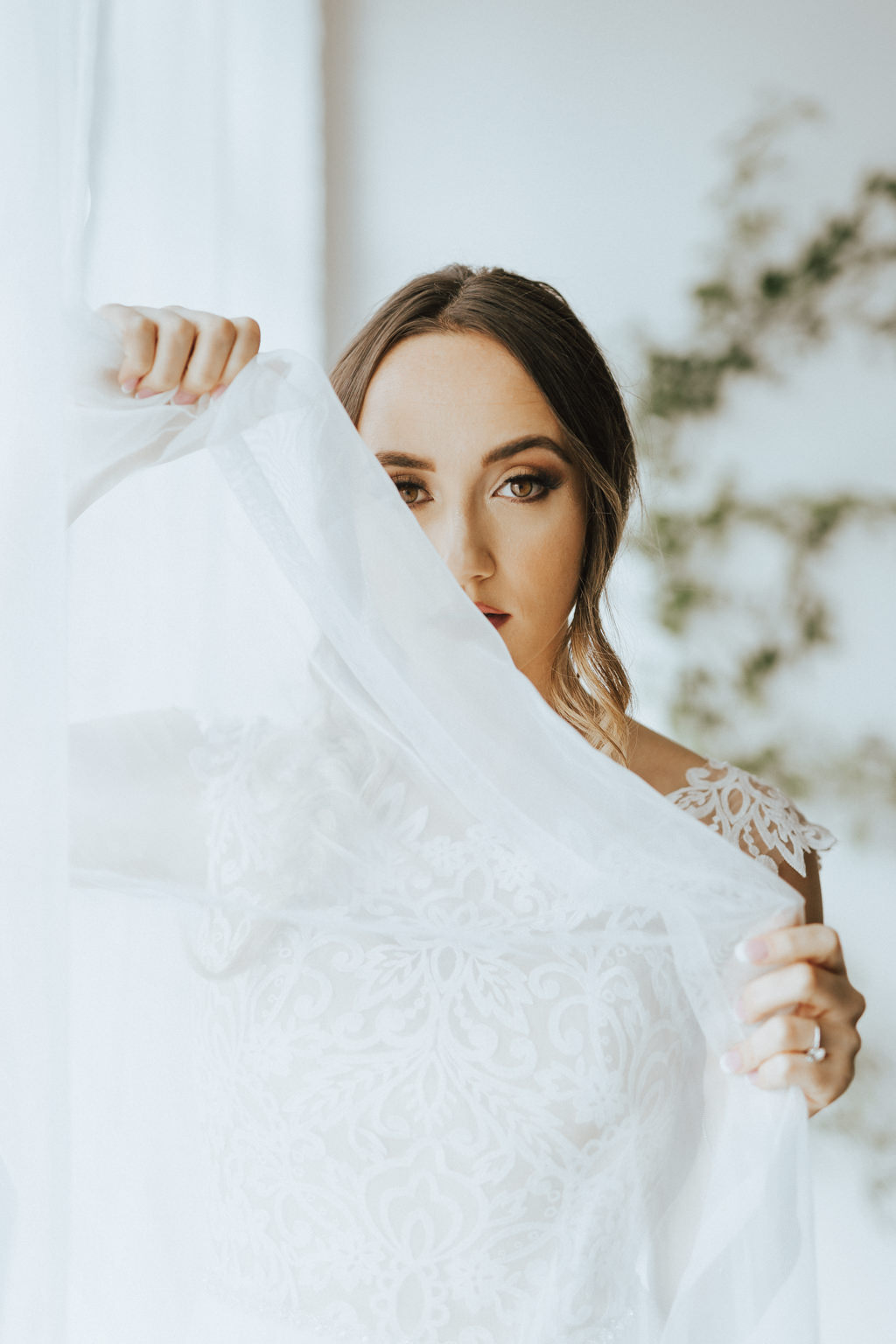 Florida Bride Creative Wedding Portrait Behind Veil