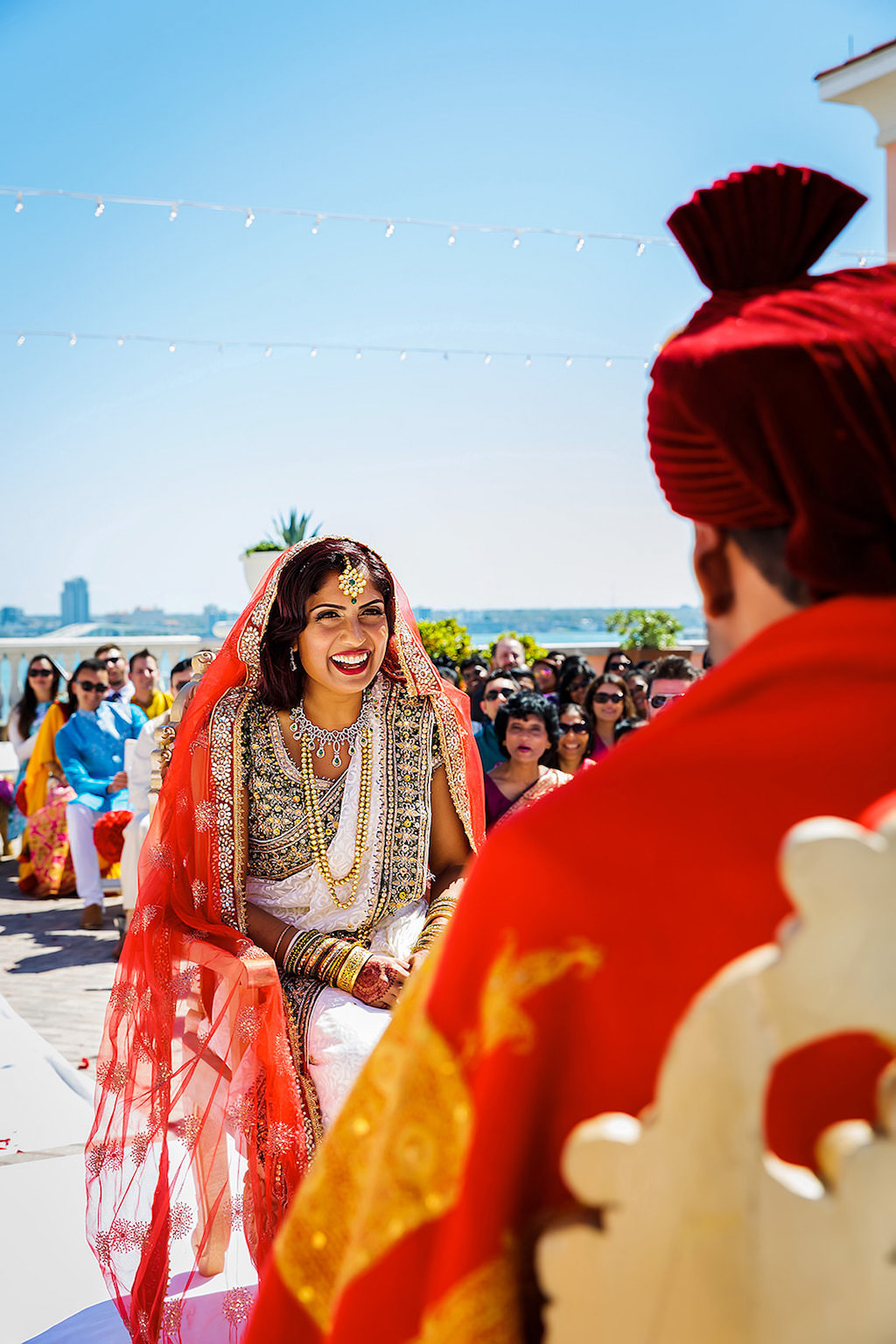 Florida Indian Hindu Bride and Groom Wedding Ceremony Portrait | Hair and Makeup Destiny and Light Hair and Makeup Group