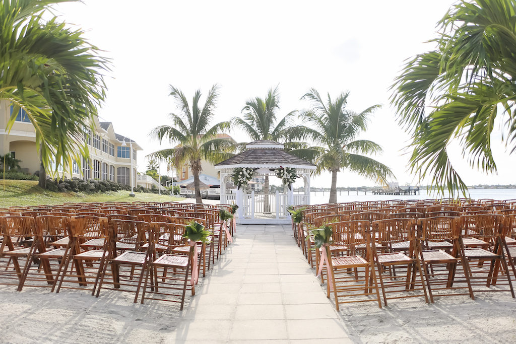 Outdoor Private Beach Wedding Ceremony at Gazebo | Waterfront St. Petersburg Venue Isla Del Sol Yacht and Country Club | Photographer LifeLong Photography Studios