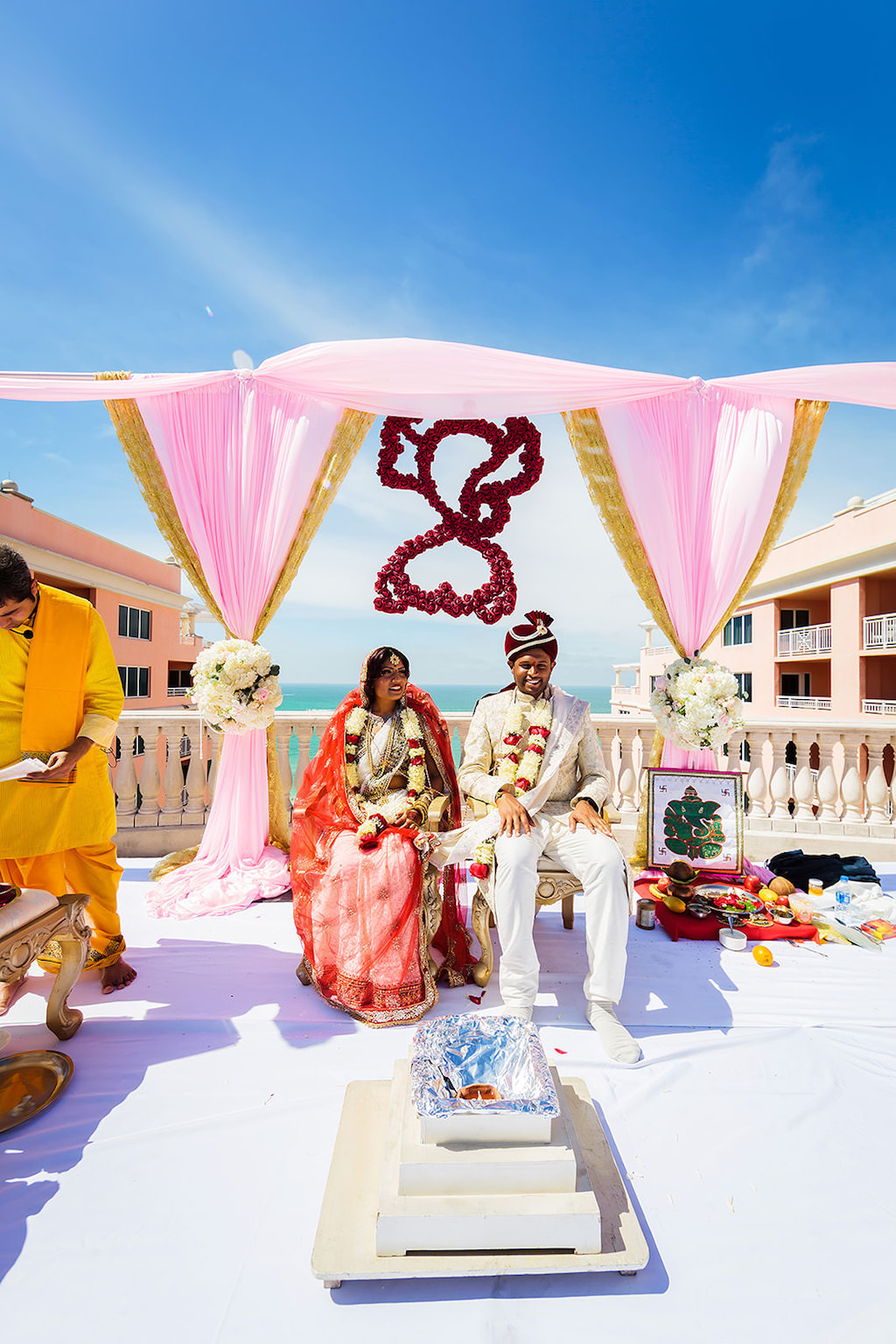 Traditional Indian Hindu Wedding Ceremony Portrait | Clearwater Beach Waterfront Wedding Venue Hyatt Regency Clearwater