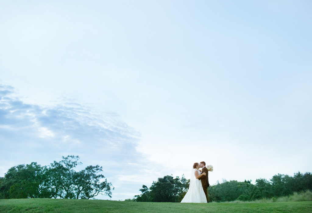 Florida Outdoor Bride and Groom Outdoor Golf Course Wedding Portrait | Tampa Bay Wedding Venue Belleair Country Club