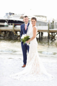Waterfront Bride and Groom Wedding Portrait | Photographer LifeLong Photography Studios | St. Pete Beach Wedding Venue Isla Del Sol Yacht and Country Club
