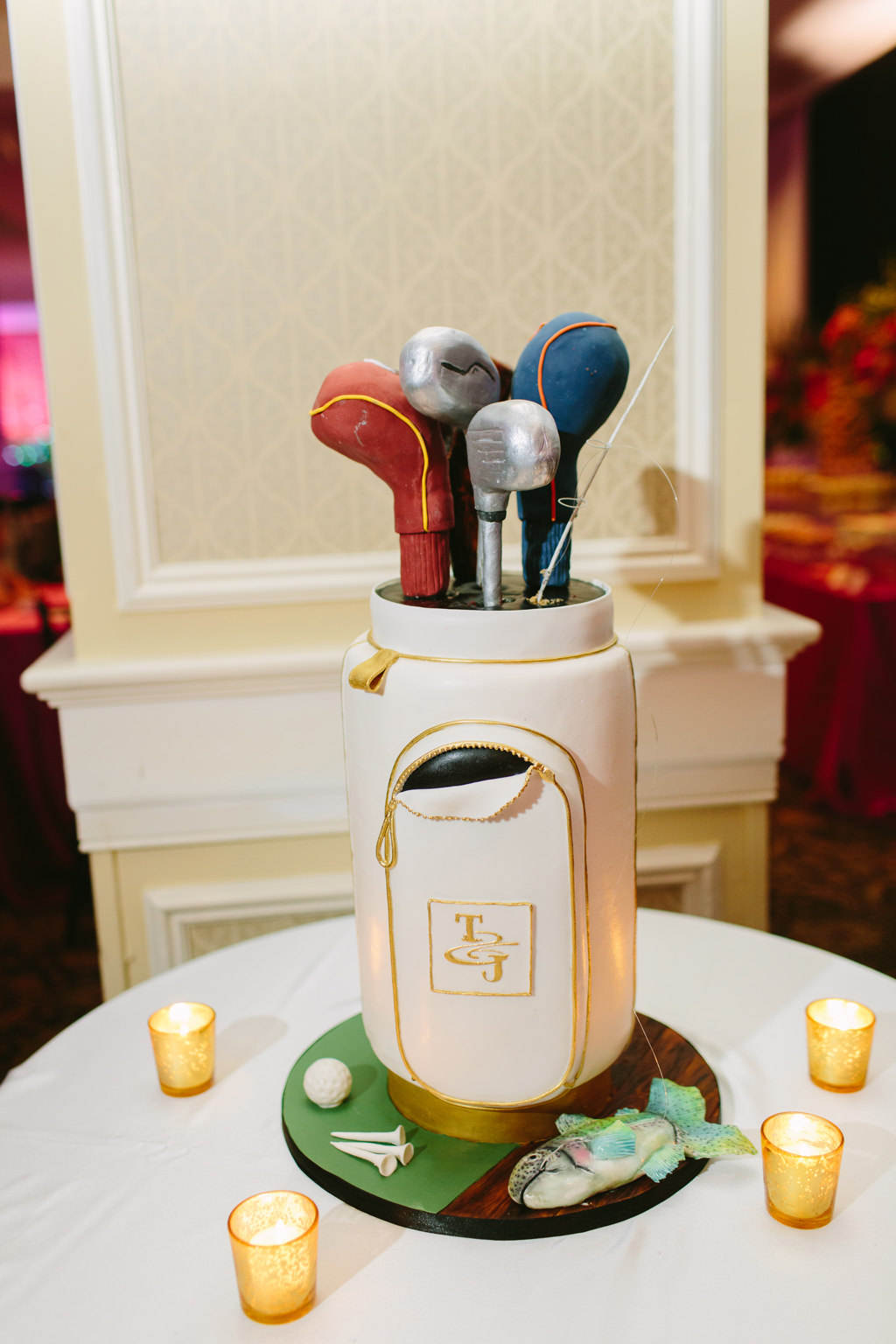 Golf Club and Bag Grooms Wedding Cake